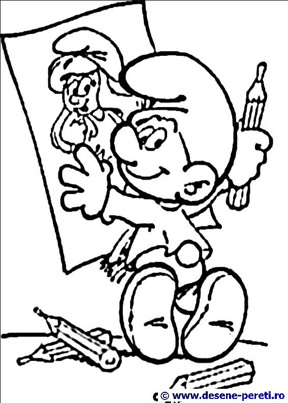 strumfii desene colorat